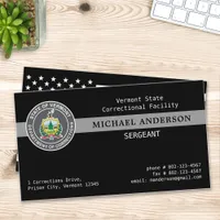 Correctional Officer Custom Logo Thin Gray Line Bu Business Card