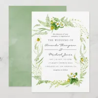 Watercolor Greenery Wedding Invitation