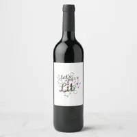 Let's Get Lit Christmas Top Casual Christmas Light Wine Label