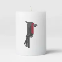 Stylish Black Palm Cockatoo Pillar Candle