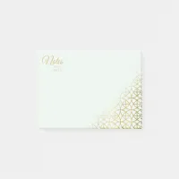 Geometric Wedding Gold on Mint ID477 Post-it Notes