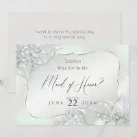 Will You Be My Maid of Honor Honeydew Shimmer Invitation