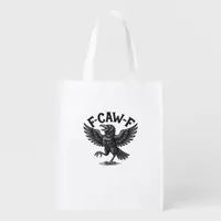 Halloween F-Caw-F Bird Crow Women Men Minimal Clea Grocery Bag