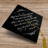 Modern Silver Foil Christian Bible Verse Isaiah 40 Graduation Cap Topper