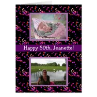 Jumbo Sized Happy Birthday Now and Then Photos Card