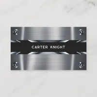 Silver Riveted Industrial Business Card