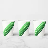 Paper Cup - Green Diagonal Stripes