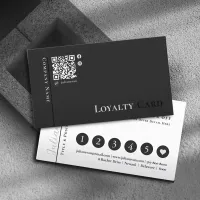 Modern Simple Black Loyalty Card