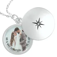 Newlywed Photo Name Wedding Date Bridal Gift Locket Necklace