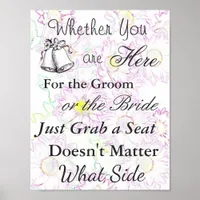 Seating Poster for Wedding, Daisy Theme Purple