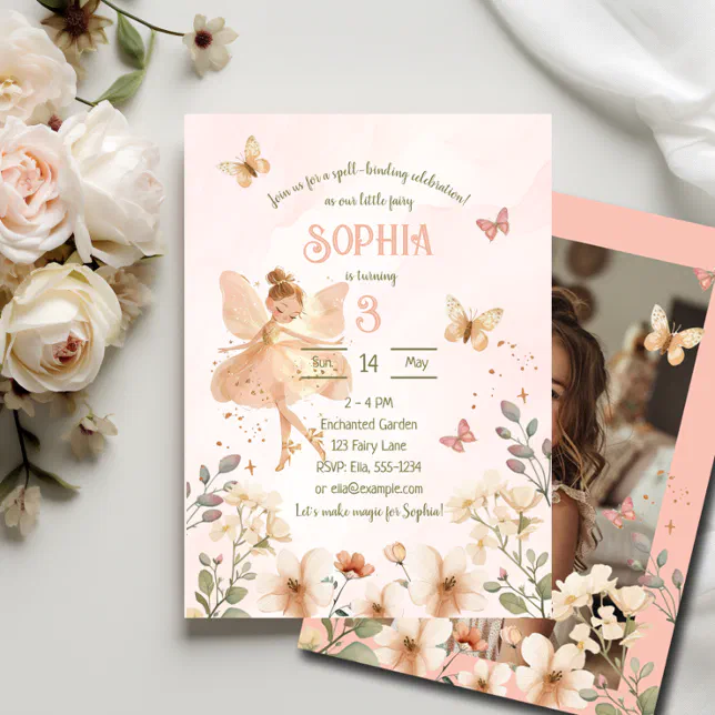 Fairy Enchanted Garden Birthday Invitation Card