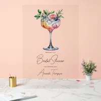 Modern Pink Cocktail Bridal Shower Welcome Acrylic Sign