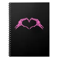 Skeleton Hands Heart Sign Retro Halloween Notebook