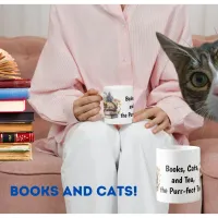 Books, cats and tea book lover, cat owner, tea  coffee mug