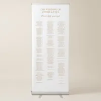 White Golden Beige 200 Guest Seating Chart Retractable Banner