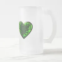 Goth St. Patrick's Day Green Heart Mug