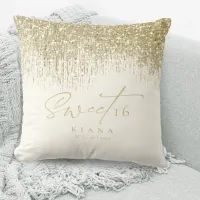 Sparkles Sweet Sixteen Gold ID912 Throw Pillow