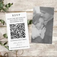 Elegant RSVP | Black And White Photo QR Code Enclosure Card