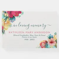 In Loving Memory Pretty Florals Funeral Guest Book