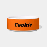 Bright Orange Stylish Modern Personalized Pet Dog Bowl
