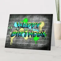 Large Happy Birthday | Graffiti Text Card