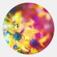 summer Wildflowers Classic Round Sticker