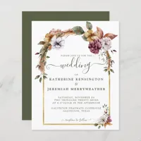 Budget Boho Floral Arch Wedding Invitation