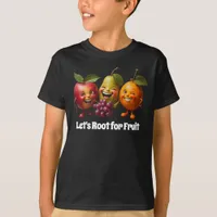 Cute Smiling Apple Pear Orange Fruit Medley T-Shirt