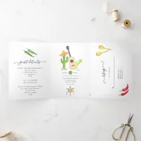 Mexican Fiesta Taco 'bout Love Tri-Fold Invitation