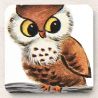 Vintage Owl Drink Coaster