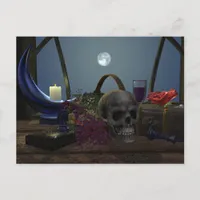 Spooky Still Life in Moonlight Postcard