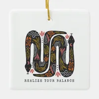 Realize Your Balance Floral Snakes Ceramic Ornament