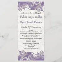 Purple and White Floral Spring Wedding Program