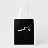 Funny Skeleton Heart Hands. Halloween Costume Skel Grocery Bag