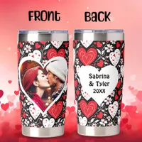 Happy Valentine's Day Personalized Photo & Names Insulated Tumbler