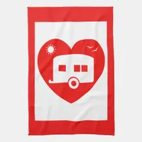 Red Love My Caravan Fun Caravan Kitchenware Kitchen Towel