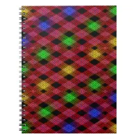 Gingham Check Multicolored Pattern Notebook