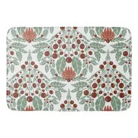 Art Nouveau Botanical–Vintage Floral Scallop  Bath Mat