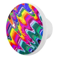 Rainbow Hills Fluid Art Ceramic Knob