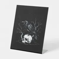 Crow, F-Caw-F Funny Bird Moon Gothic Adult Humor Pedestal Sign