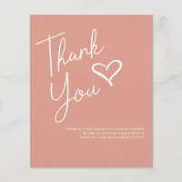 Simple Modern Girl Baby Shower Thank You