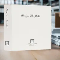 Modern Minimalist  Black Company Logo Presentation 3 Ring Binder