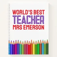 Custom World's Best Teacher Appreciation Gift  Notebook