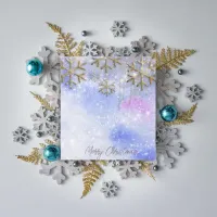 Winter Wonderland With Gold Glittery Snowflakes Notepad