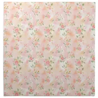 Abstract Watercolor Small Peach Pink Flowers Cloth Napkin