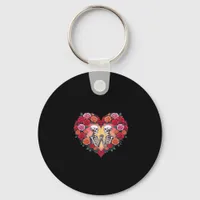 Skeleton Couple Holding Hands Inside A Heart Of Ro Keychain
