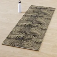 Sparkling Palm Leaves Pattern Gold ID831 Yoga Mat