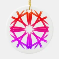 Pink "Teepee" Doodle Mandala #20 Ceramic Ornament