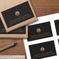 Luxury Copper Seal Logo Business Rectangular Label