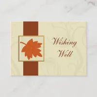 orange fall wedding wishing well cards